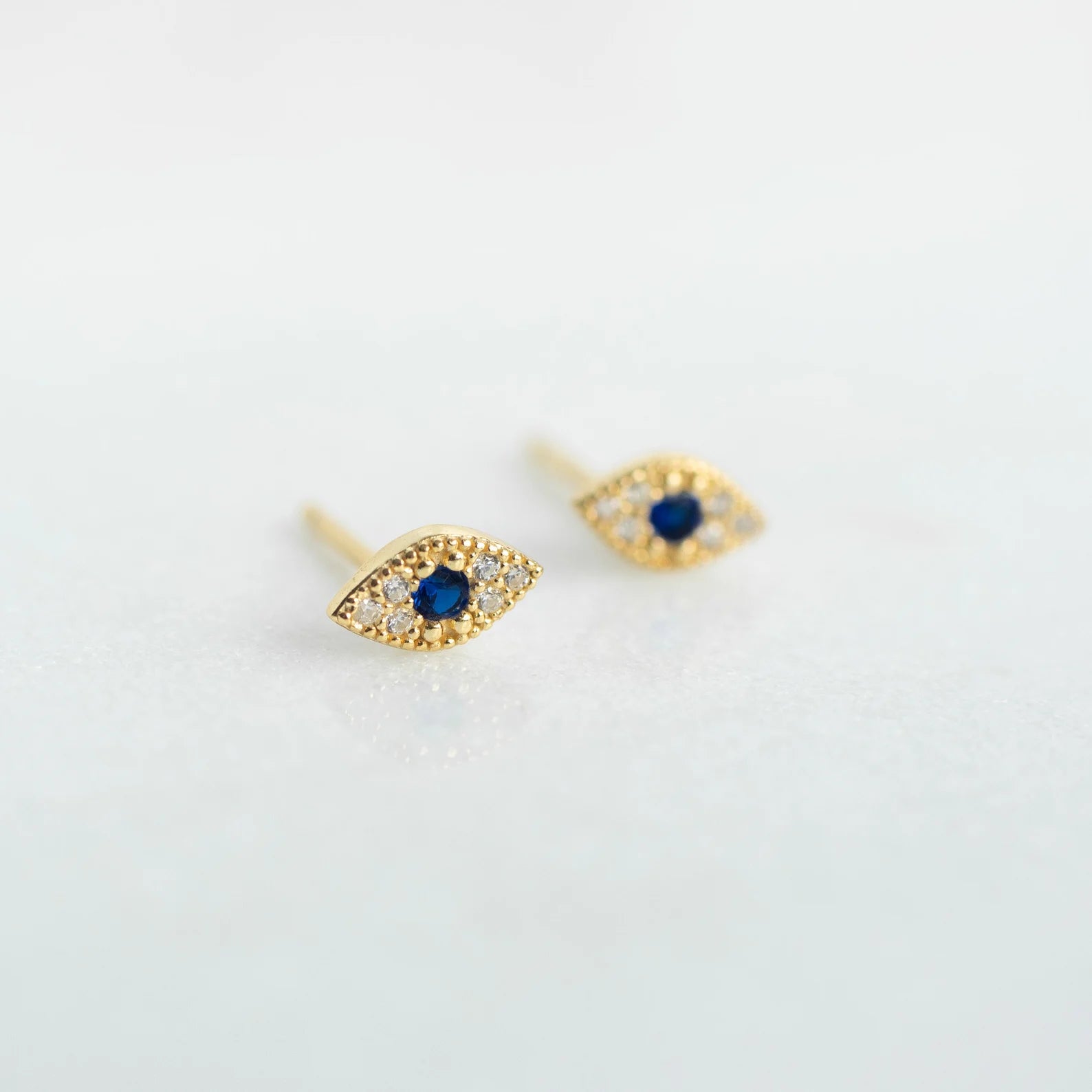 Tiny Gold Evil Eye Earrings