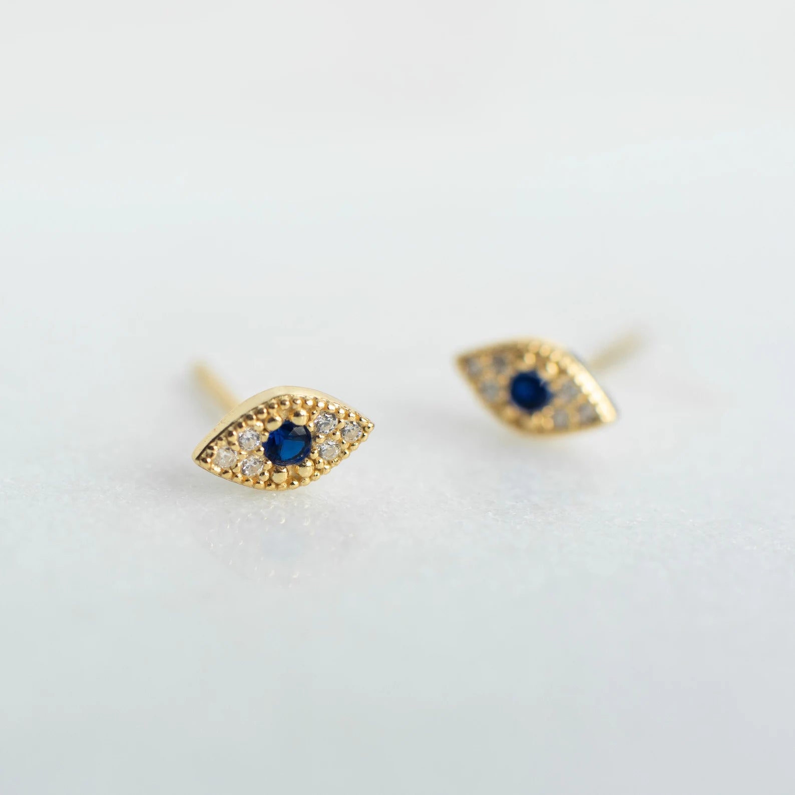 Tiny Gold Evil Eye Earrings