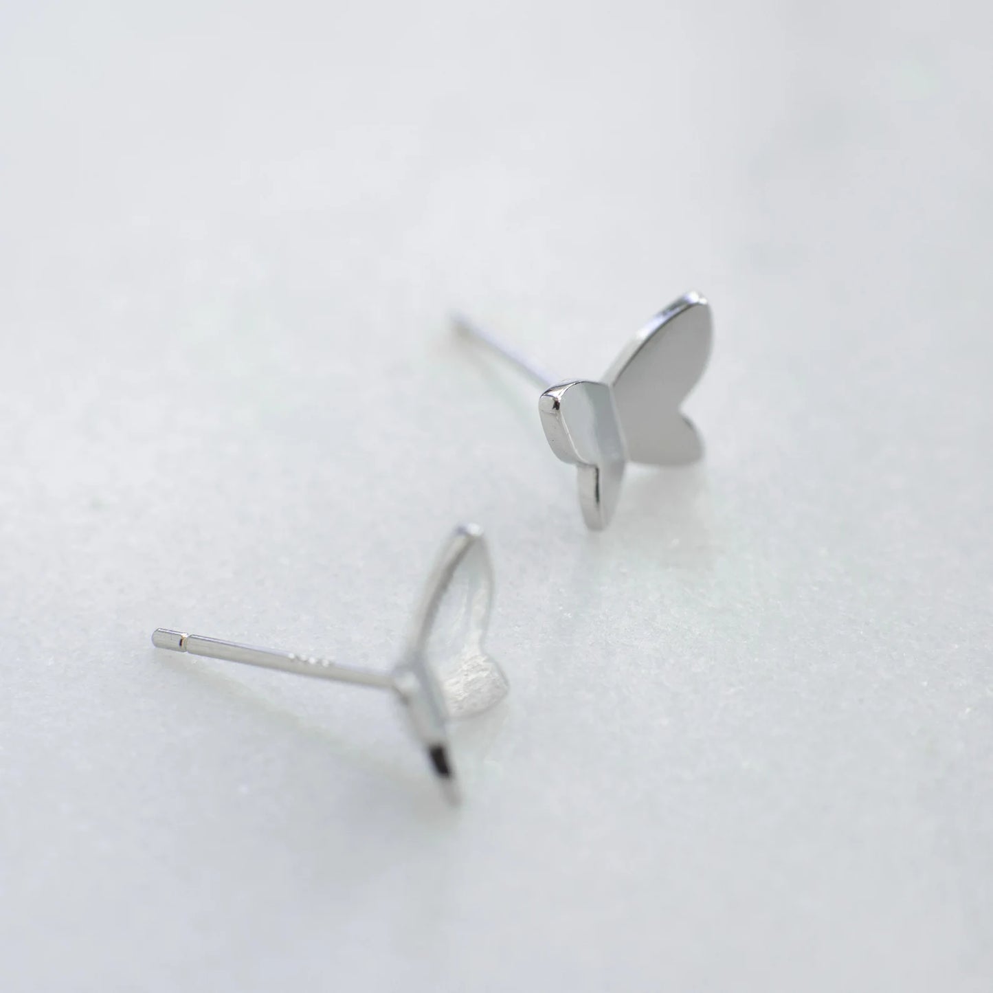 Silver Butterfly Stud Earrings