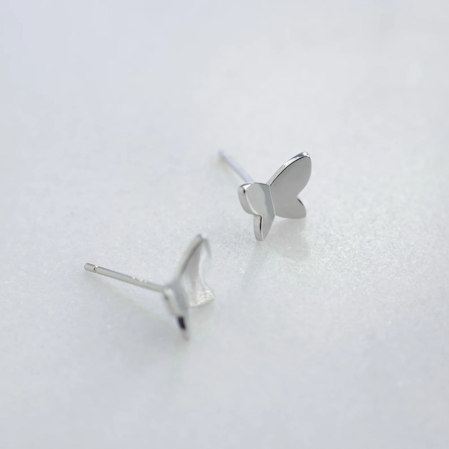 Silver Butterfly Stud Earrings