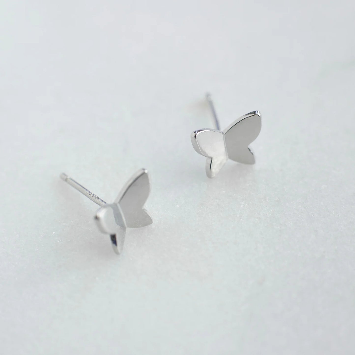 Silver Butterfly Stud Earrings