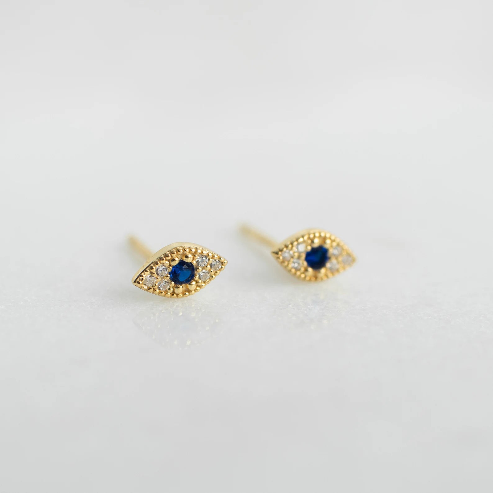 Tiny Gold Evil Eye Earrings