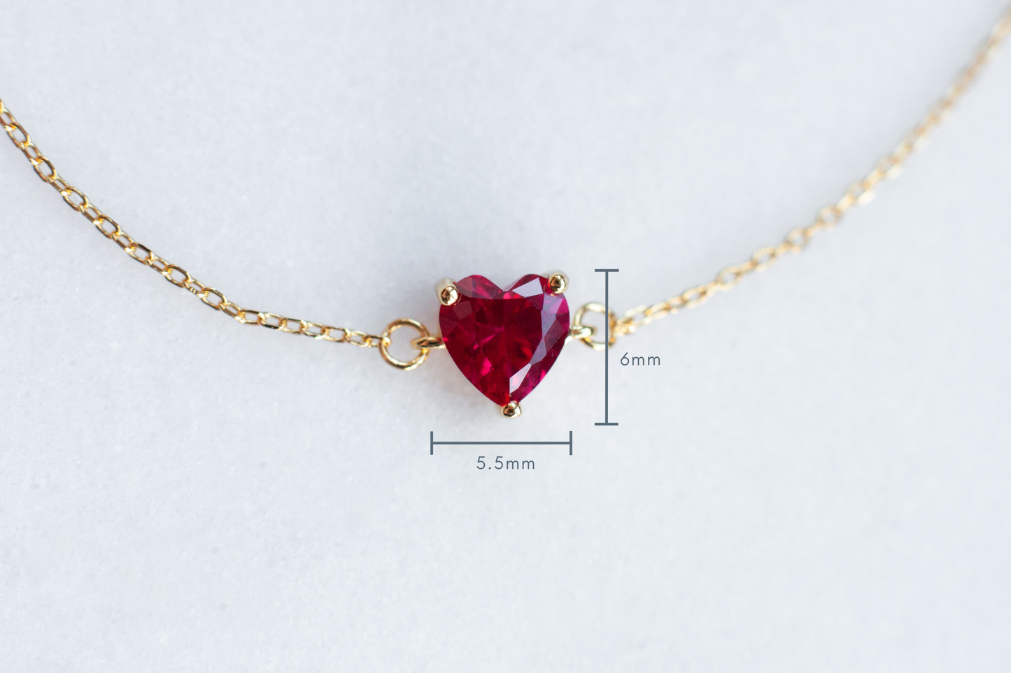 Dainty Red Heart Bracelet